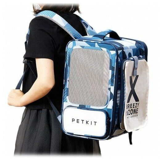 Рюкзак-переноска для кошек Petkit Outdoor X-Zone Cat Backpack (Blue) - 5