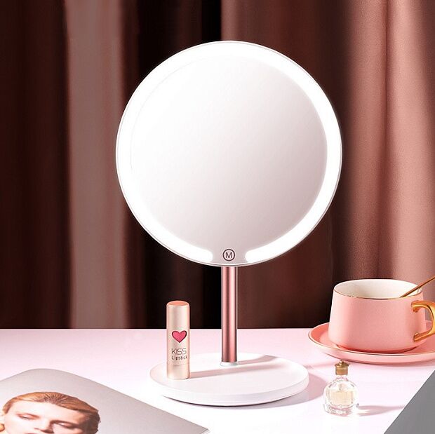 Зеркало для макияжа с подсветкой Jordan Judy NV532 (Pink) - 4