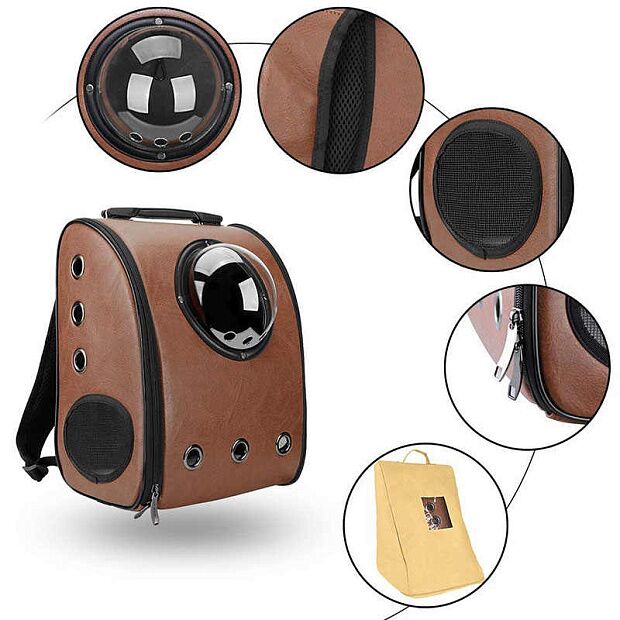 Переноска-рюкзак для животных Xiaomi Little Beast Star Pet Bag Breathable Space XN11-5001 (Brown) - 5
