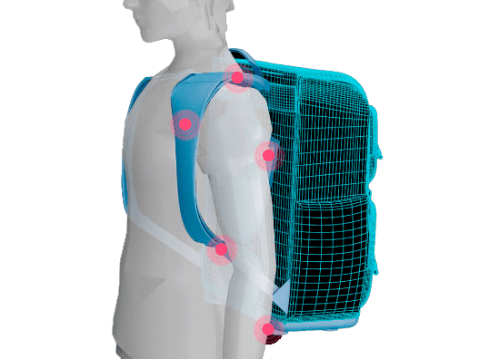 Ортопедический рюкзак с пеналом Xiaomi Yang Small Student Backpack 1-4 Class (Blue/Синий) - 2