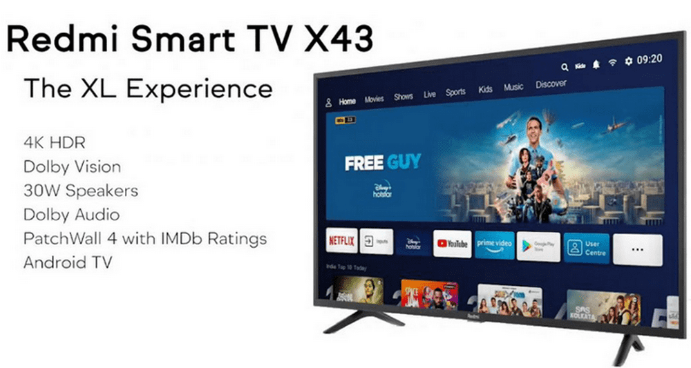 Технические характеристики телевизора Redmi Smart TV X43