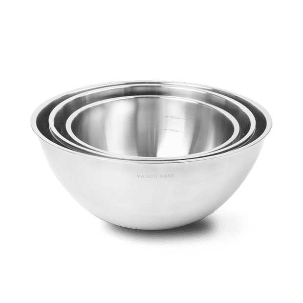 Набор мисок (4 шт.) Maison Maxx Stainless Steel Cooking Basin (Silver/Серебристый) - 2